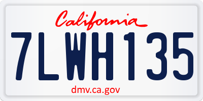 CA license plate 7LWH135