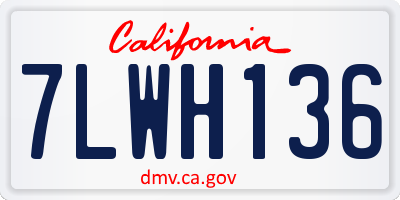 CA license plate 7LWH136