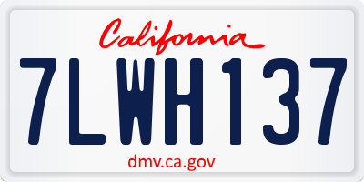 CA license plate 7LWH137