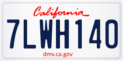 CA license plate 7LWH140