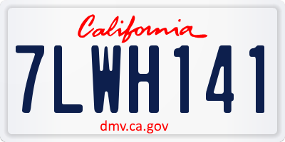 CA license plate 7LWH141