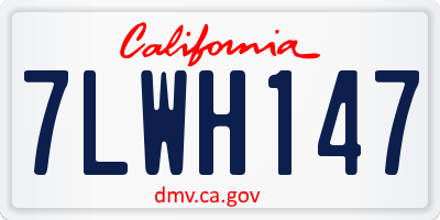 CA license plate 7LWH147