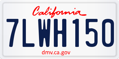 CA license plate 7LWH150