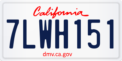 CA license plate 7LWH151