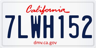 CA license plate 7LWH152