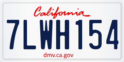 CA license plate 7LWH154