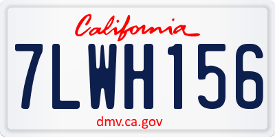 CA license plate 7LWH156
