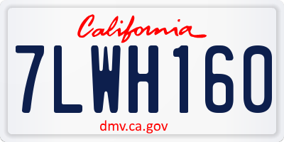 CA license plate 7LWH160