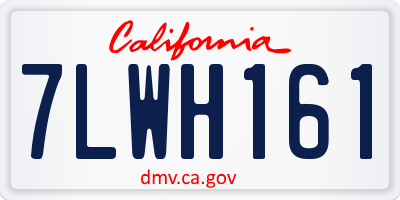 CA license plate 7LWH161