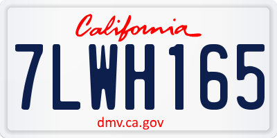 CA license plate 7LWH165