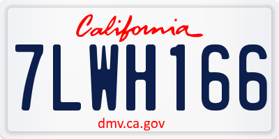 CA license plate 7LWH166