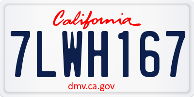 CA license plate 7LWH167