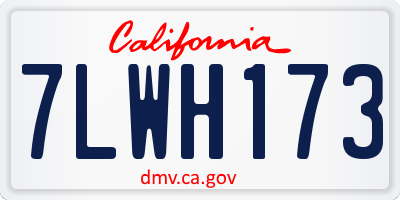 CA license plate 7LWH173