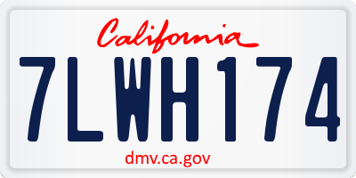 CA license plate 7LWH174