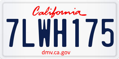 CA license plate 7LWH175