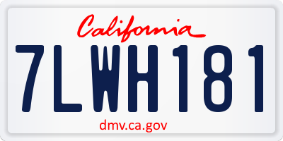 CA license plate 7LWH181