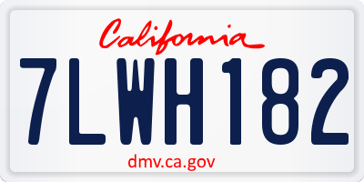 CA license plate 7LWH182