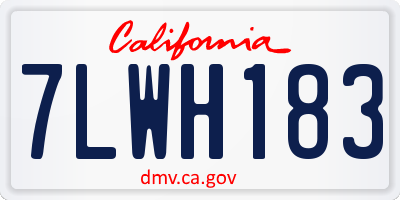 CA license plate 7LWH183