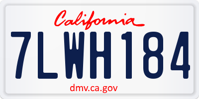 CA license plate 7LWH184