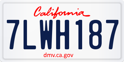 CA license plate 7LWH187