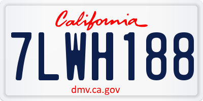 CA license plate 7LWH188