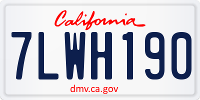 CA license plate 7LWH190