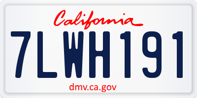 CA license plate 7LWH191