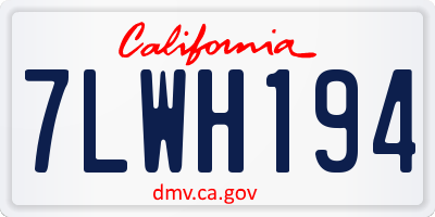 CA license plate 7LWH194