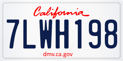 CA license plate 7LWH198