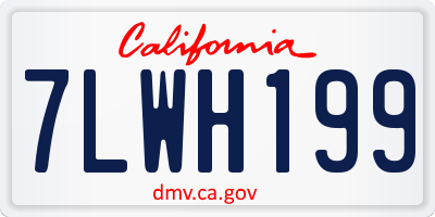 CA license plate 7LWH199