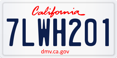 CA license plate 7LWH201