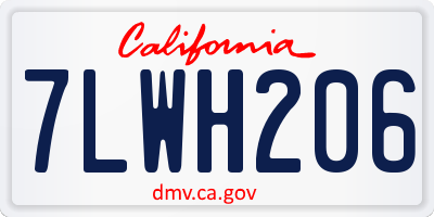 CA license plate 7LWH206