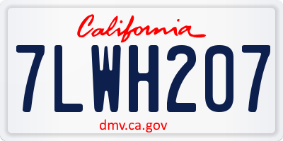 CA license plate 7LWH207