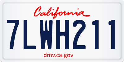 CA license plate 7LWH211