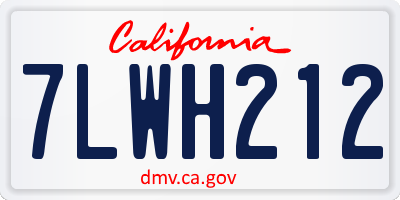 CA license plate 7LWH212