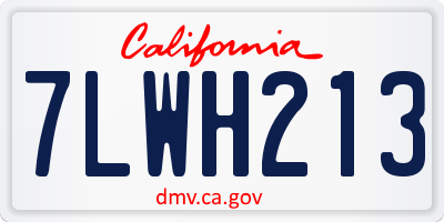 CA license plate 7LWH213