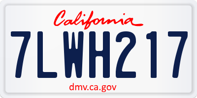 CA license plate 7LWH217