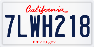 CA license plate 7LWH218