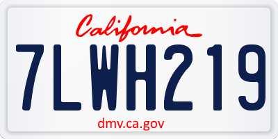 CA license plate 7LWH219