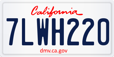 CA license plate 7LWH220
