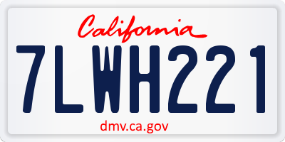 CA license plate 7LWH221