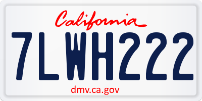 CA license plate 7LWH222