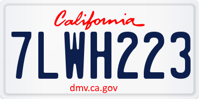 CA license plate 7LWH223