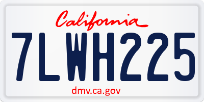 CA license plate 7LWH225
