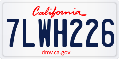 CA license plate 7LWH226
