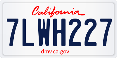 CA license plate 7LWH227