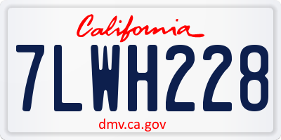 CA license plate 7LWH228