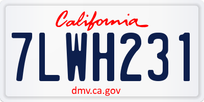 CA license plate 7LWH231