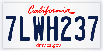 CA license plate 7LWH237