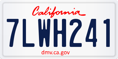 CA license plate 7LWH241